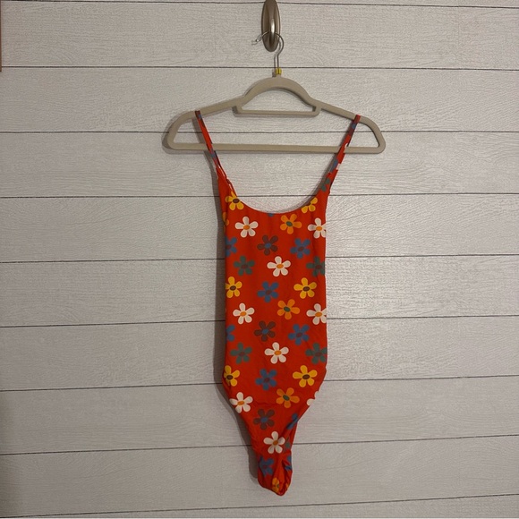 Marine Layer Red Merida Cross Back One Piece Swim Suit XL - Picture 8 of 11